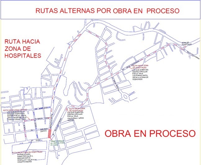 Cierran circulación en tramo de Constituyentes por construcción de paso elevado