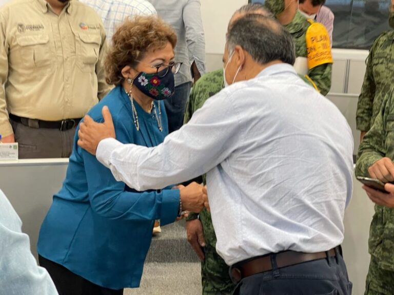 Participa Adela Román en reunión de evaluación por el paso de la tormenta “Dolores»