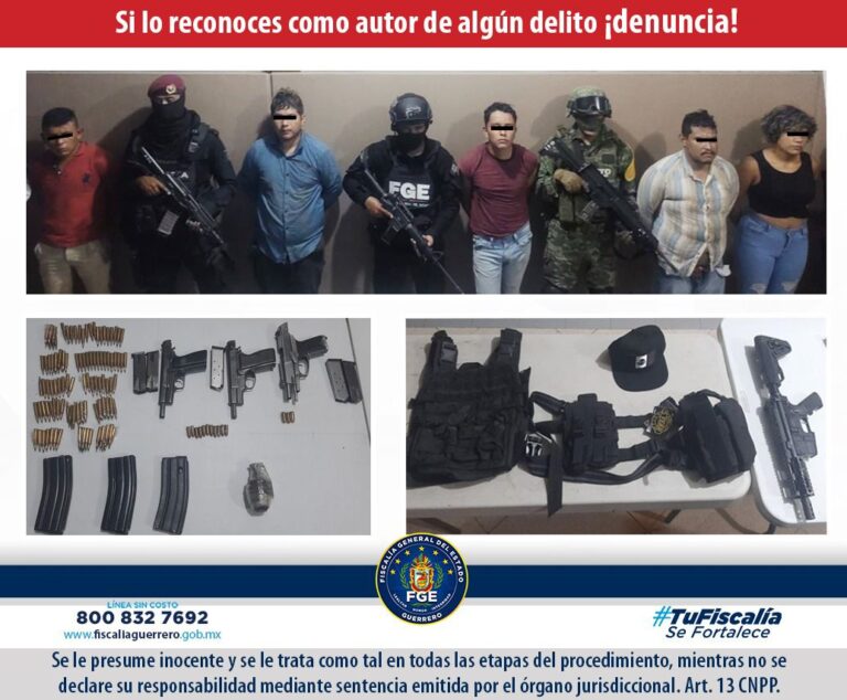 Fiscalía de Guerrero logró vinculación a proceso en contra de 4 masculinos y 1 femina por delito de homicidio en grado de tentativa de policías ministeriales y de la SSP.