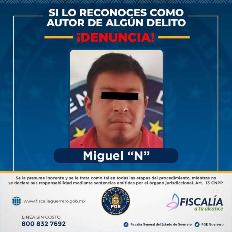 FGE captura a Miguel «N» por robo agravado en Huamuxtitlán