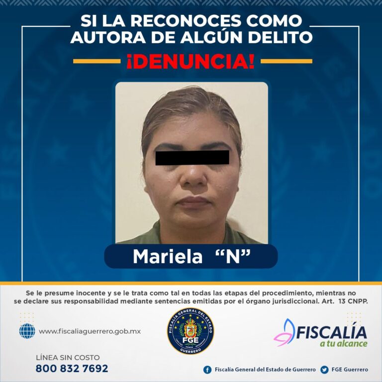 FGE captura a Mariela «N» por delito de secuestro agravado, en Atoyac de Álvarez