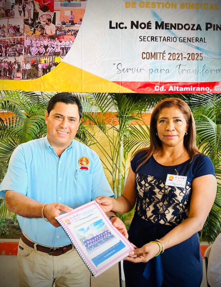 Respalda la Secretaria General del Sindicato Único de Servidores Públicos del Estado de Guerrero (SUSPEG), Adela Hernández Angelito, Informe de Gestión de Noé Mendoza Pineda