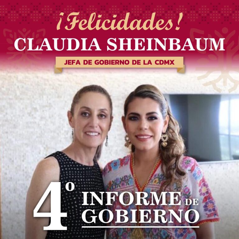 Asiste la Gobernadora Evelyn Salgado al 4° informe de Gobierno de la jefa de Gobierno de la CDMX,  Claudia Sheinbaum