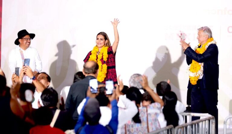 Supervisa gobernadora Evelyn Salgado y presidente AMLO avances de la construcción de caminos rurales en Tlapa