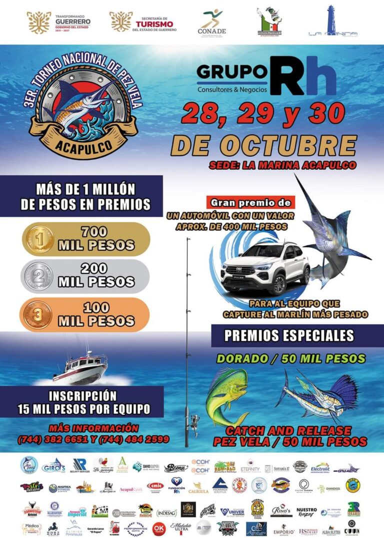 Todo preparado para el 3er Torneo Nacional de Pez Vela Acapulco