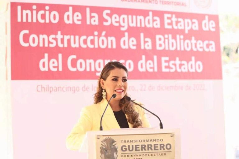 Da gobernadora Evelyn Salgado banderazo de inicio de obra de la 2da etapa de construcción de la Biblioteca del Congreso del Estado de Guerrero