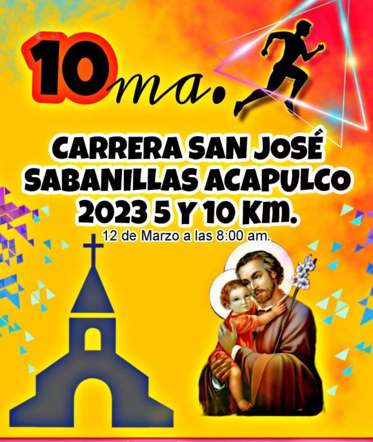 El club deportivo y cultural Ruta del Sol y la Comisaría municipal invitan a la población en general a la 10° Carrera San José Sabanillas Acapulco 2023