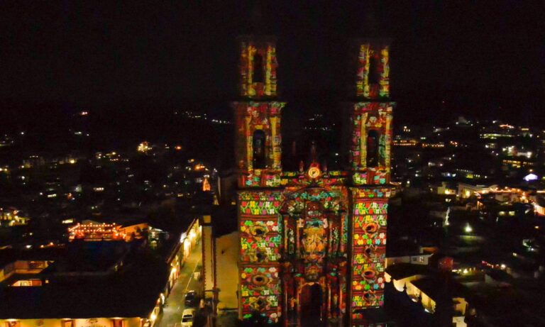 Parroquia de Santa Prisca y San Sebastián lienzo para la Proyección de Video Mapping