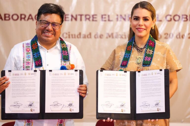Firma Evelyn Salgado convenio con INPI para fortalecer políticas públicas de desarrollo de los pueblos indígenas y afromexicanos de Guerrero