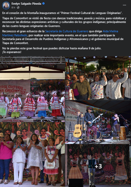 Reconozco el gran esfuerzo de la Secretaría de Cultura de Guerrero que dirige Aida Melina Martinez Rebolledo, por realizar este importante evento: Evelyn Salgado