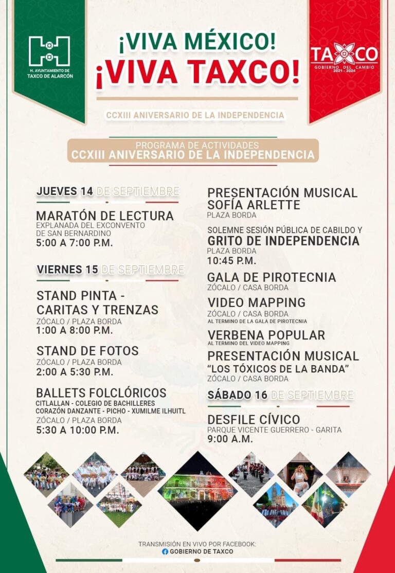 Todo listo en Taxco para el “Grito de Independencia”