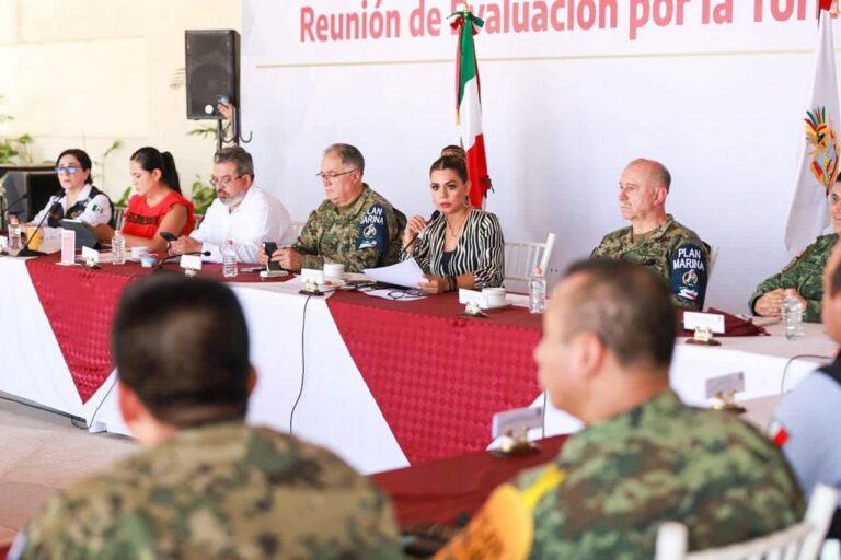 Encabeza Evelyn Salgado y titulares federales de Protección Civil, SICyT y Bienestar reunión de evaluación de daños por Max