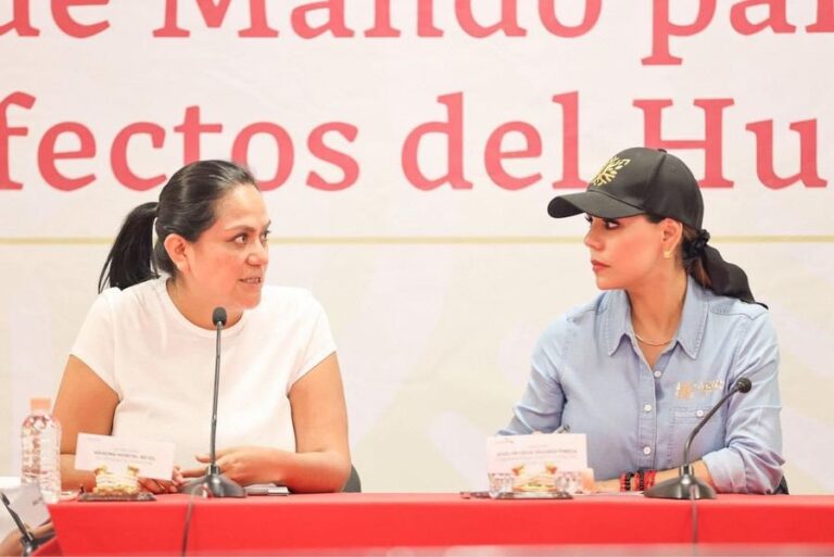 Afinan detalles Evelyn Salgado y la titular de Bienestar para la entrega de apoyos para limpieza en Acapulco y Coyuca