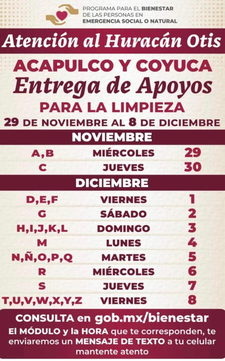 A partir de este miércoles iniciará la entrega de apoyos para la limpieza