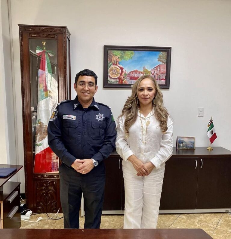 La presidenta de la CDHEG, Cecilia Narciso Gaytán sostuvo una reunión de trabajo con el secretario de Seguridad Pública Estatal, Evelio Méndez Gómez