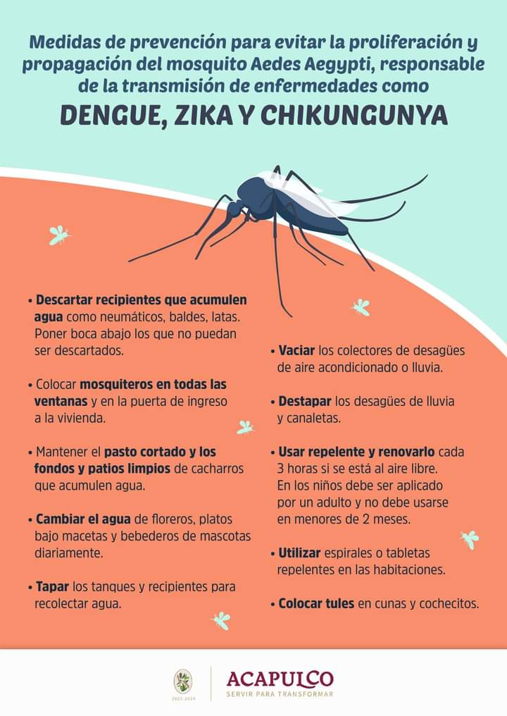 Recomienda Gobierno de Acapulco extremar precauciones contra el Dengue