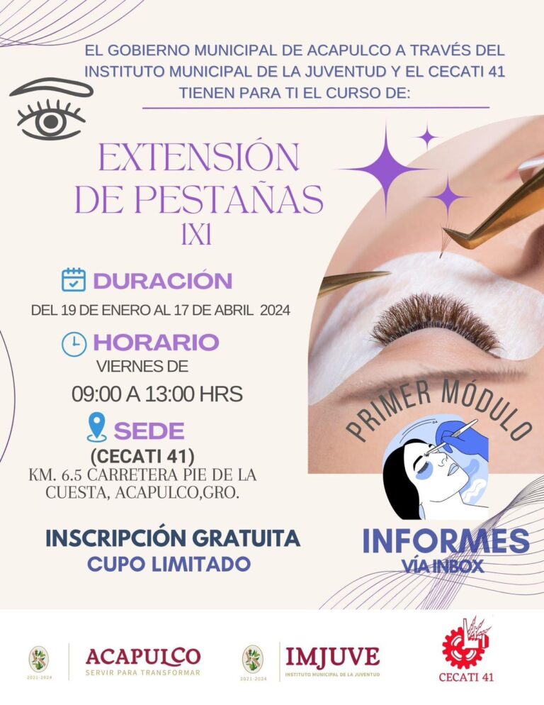 Alista Gobierno de Acapulco curso de pestañas para el fomento de micro empresas