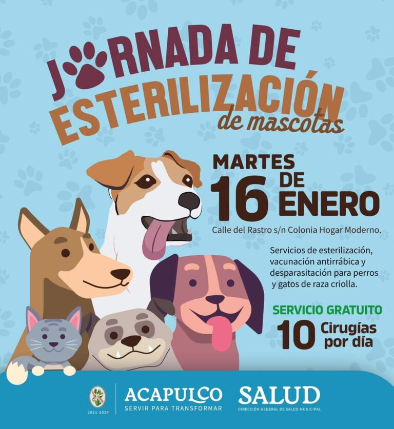 Anuncia Gobierno de Acapulco Jornada de Esterilización de Mascotas