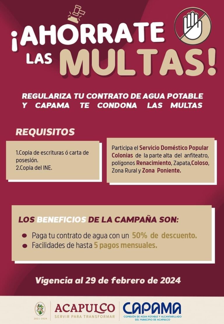 Ofrece Gobierno de Acapulco programa de descuento «Ahórrate las multas»