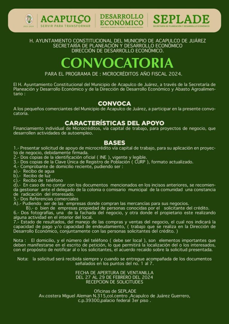 Ofrece Gobierno de Acapulco microcréditos para comerciantes