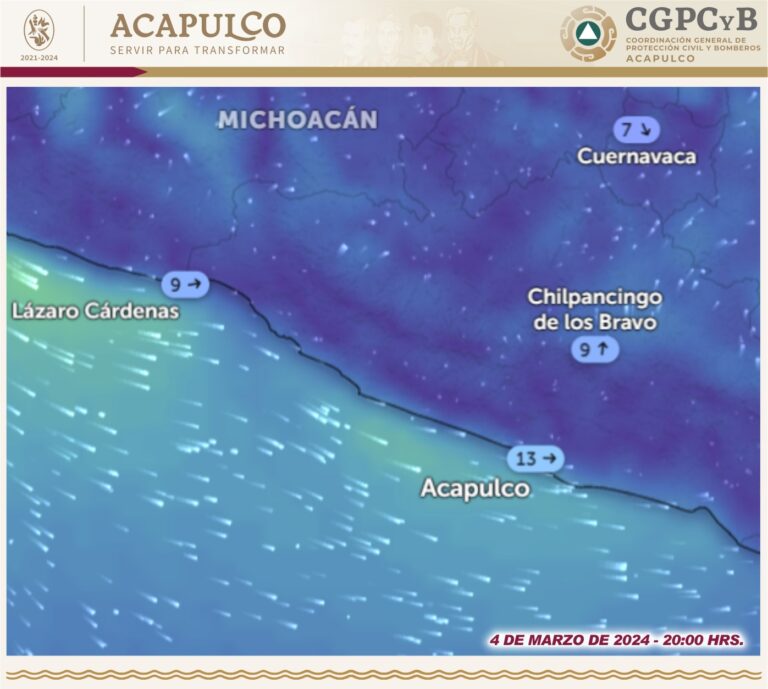 Informa Gobierno Municipal baja probabilidad de lluvia para Acapulco