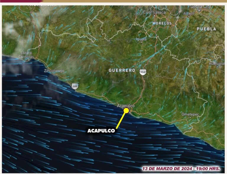 Informa Gobierno de Acapulco pronóstico de rachas de viento de 40 kilómetros por hora