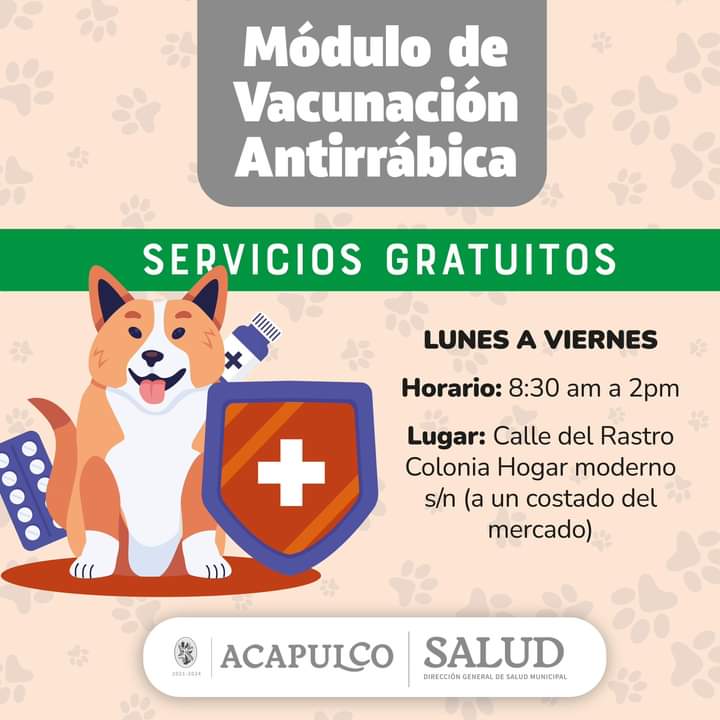 Instala Gobierno de Acapulco módulo de vacunación antirrábica en Hogar Moderno