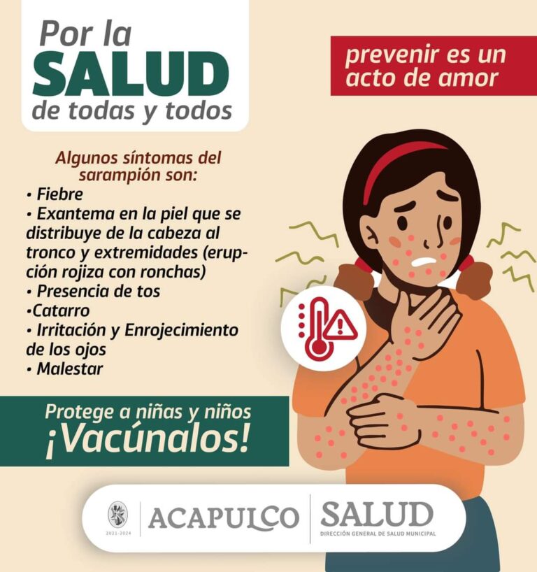 Invita Gobierno de Acapulco a vacunar a niñas y niños contra el sarampión