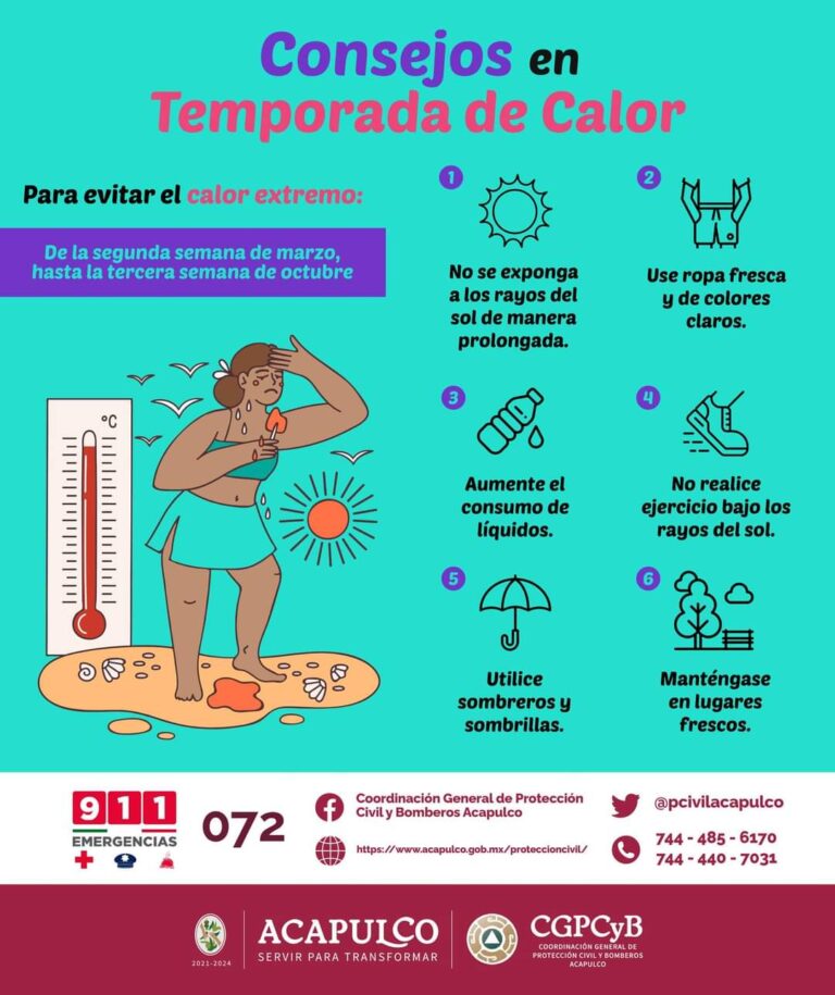 Emite Gobierno de Acapulco recomendaciones por altas temperaturas