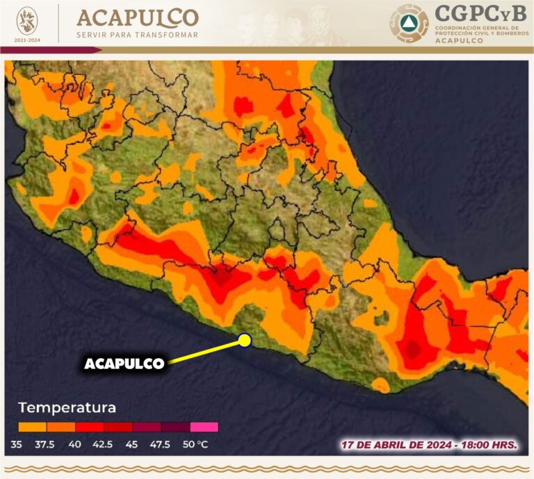 Continuarán altas temperaturas, informa Gobierno de Acapulco