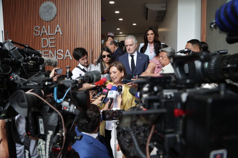 La candidata a la Presidencia de la República por el PAN, PRI y PRD, Xóchitl Gálvez Ruiz