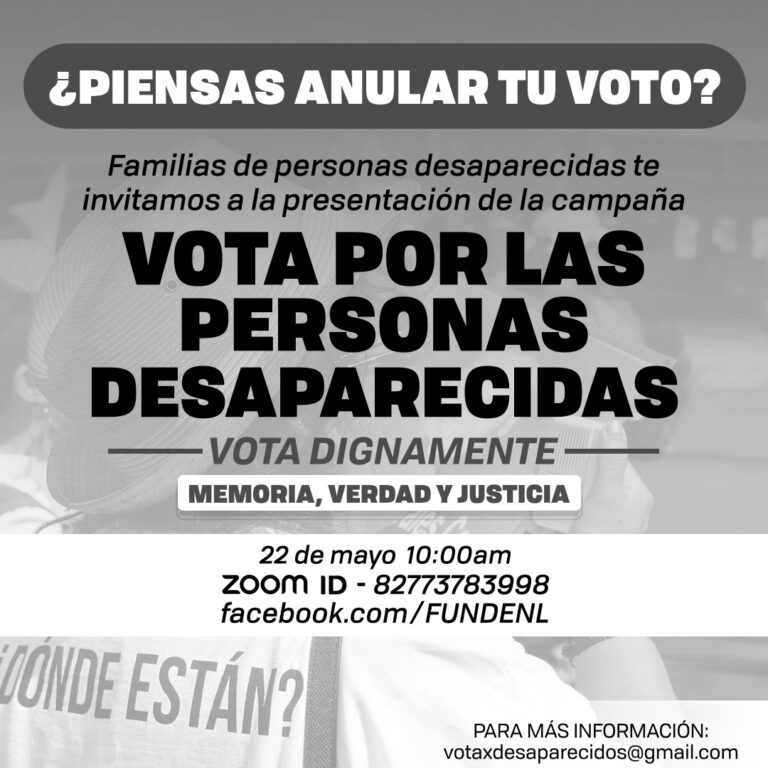 A los medios de comunicación a la presentación de la campaña «Vota por las personas desaparecidas»
