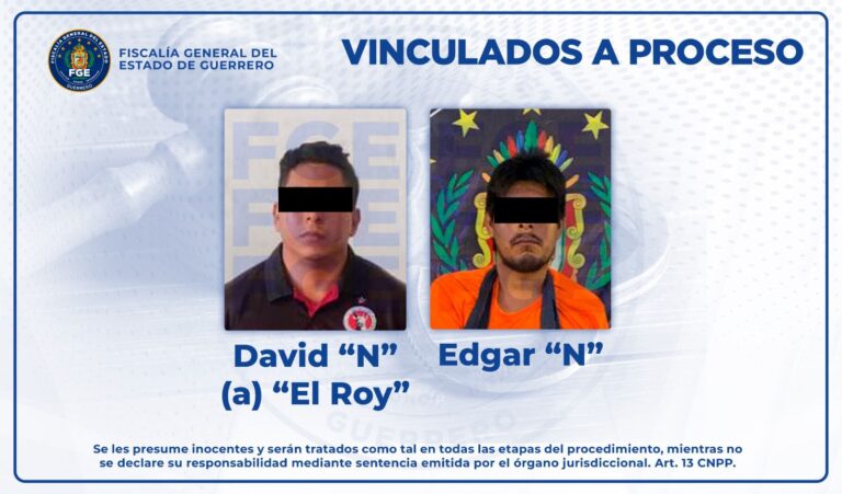 Fiscalía General del Estado de Guerrero logra vinculación a proceso de dos hombres por multihomicidio de una familia en Tres Palos.
