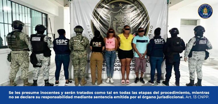 FGEGuerrero cumplimenta orden de aprehensión a dos mujeres y un hombre en Acapulco