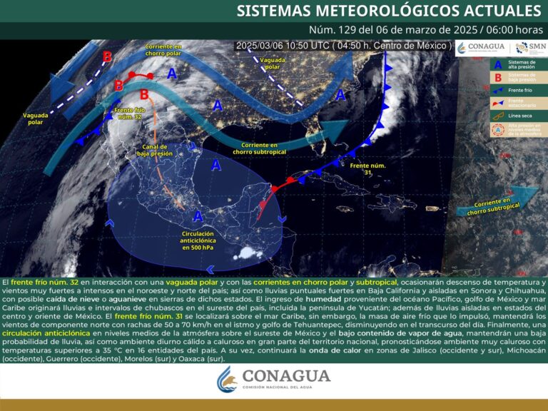 Boletín Meteorológico para las Próximas 12 Horas