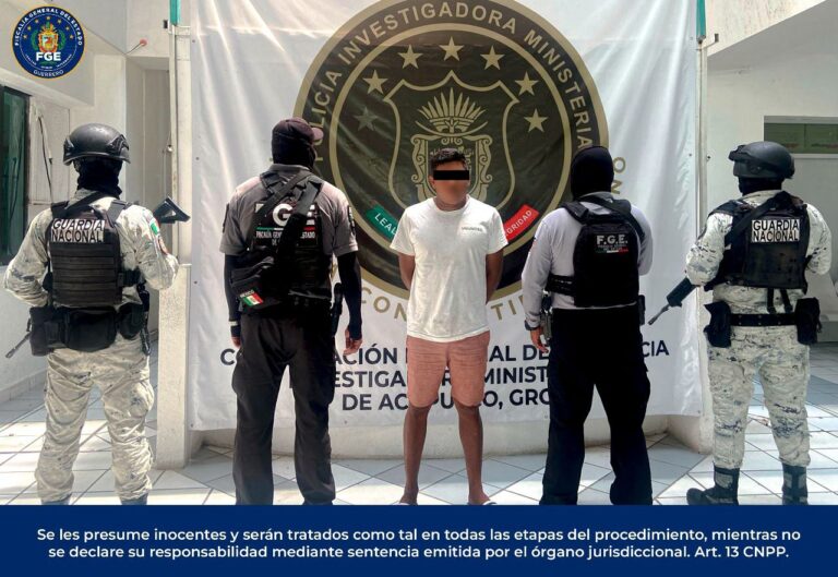 FGEGuerrero cumplimenta orden de aprehensión por homicidio calificado en Acapulco