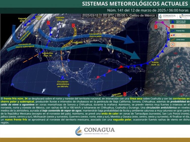 BOLETÍN METEOROLÓGICO PARA LAS PRÓXIMAS 12 HORAS