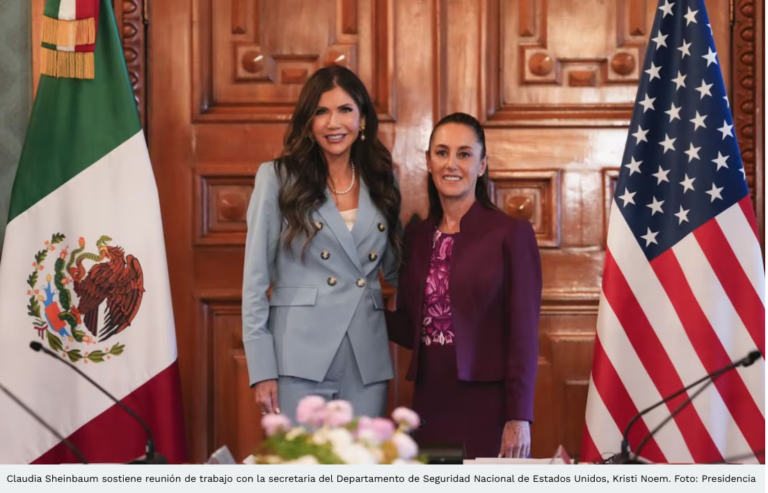 Reunión de Sheinbaum y Noem, abordarán temas de seguridad y migración