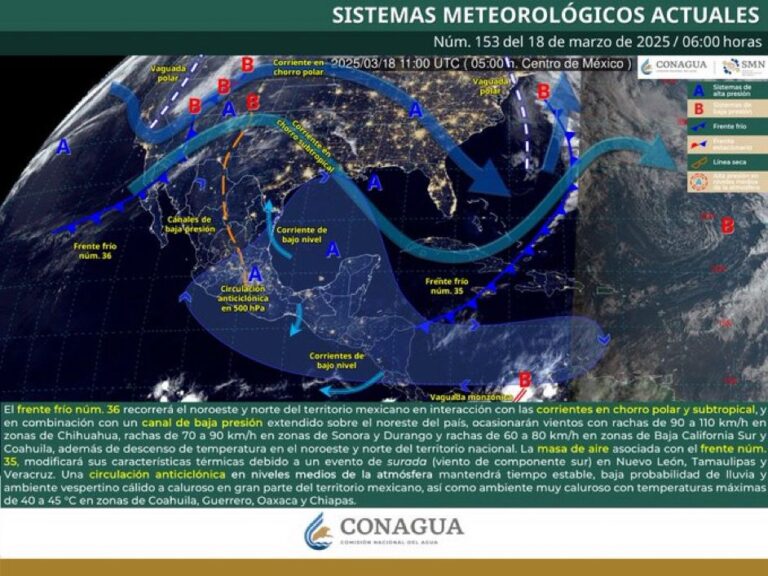 BOLETÍN METEOROLÓGICO PARA LAS PRÓXIMAS 12 HORAS Martes 18 de Marzo de 2025