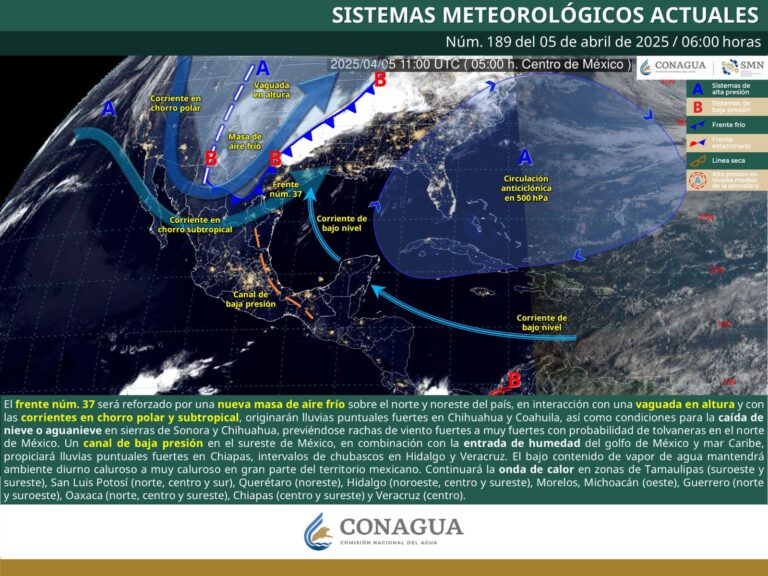 Boletín Meteorológico Sábado 05 de Abril de 2025
