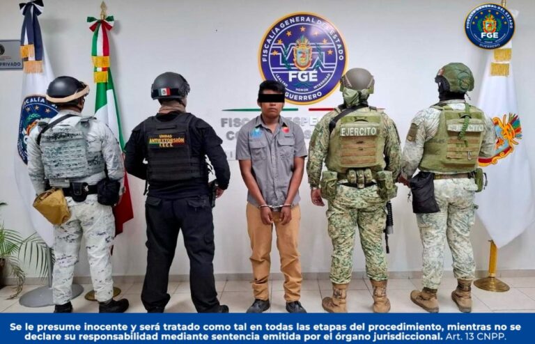 FGEGuerrero detiene a Raúl “N” por tentativa de extorsión en el fraccionamiento Tulipanes de Acapulco