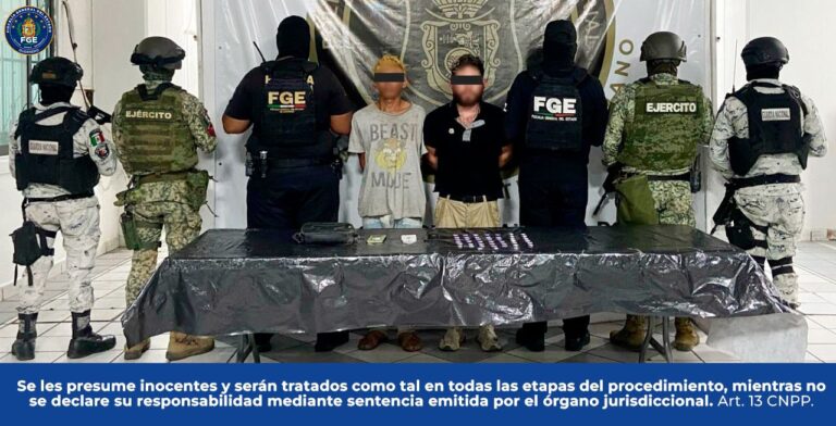 FGEGuerrero detiene en flagrancia a dos hombres en posesión de droga en Acapulco
