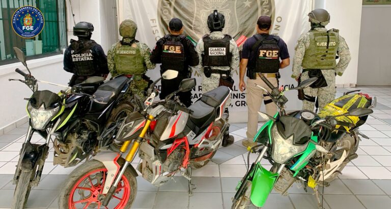 FGEGuerrero asegura motocicletas presuntamente relacionadas con actividades ilícitas en Acapulco