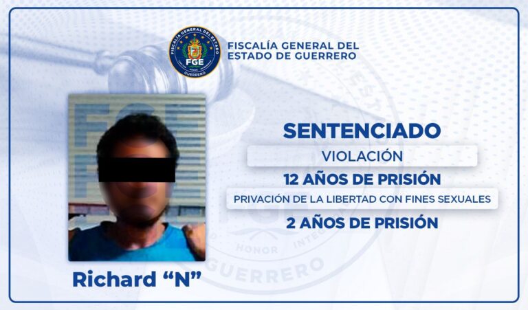 FGEGuerrero logra sentencia de 14 años por violación y privación de la libertad con fines sexuales en Acapulco