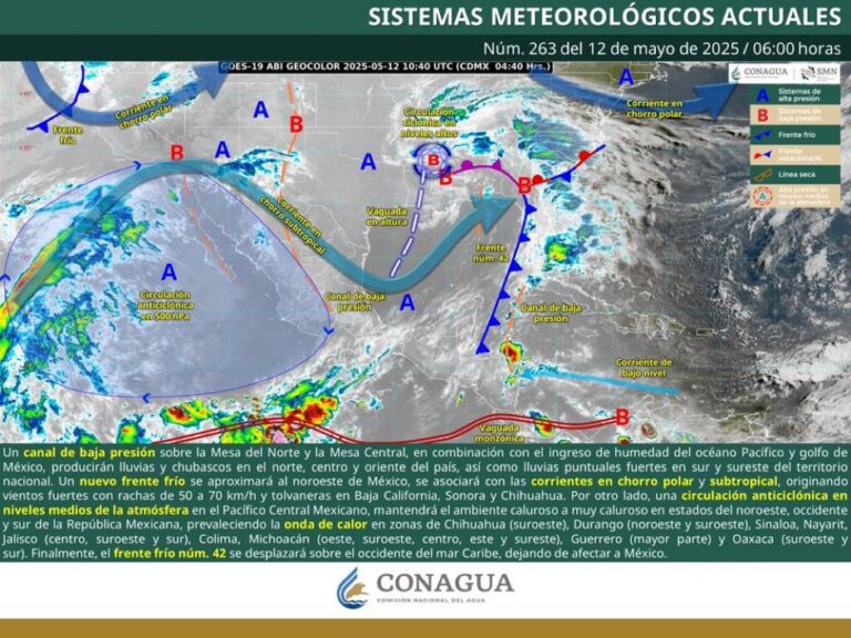 Boletín Meteorológico Lunes 12 de mayo de 2025
