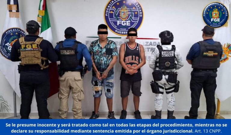 FGEGuerrero detiene a dos personas por extorsión agravada en Acapulco