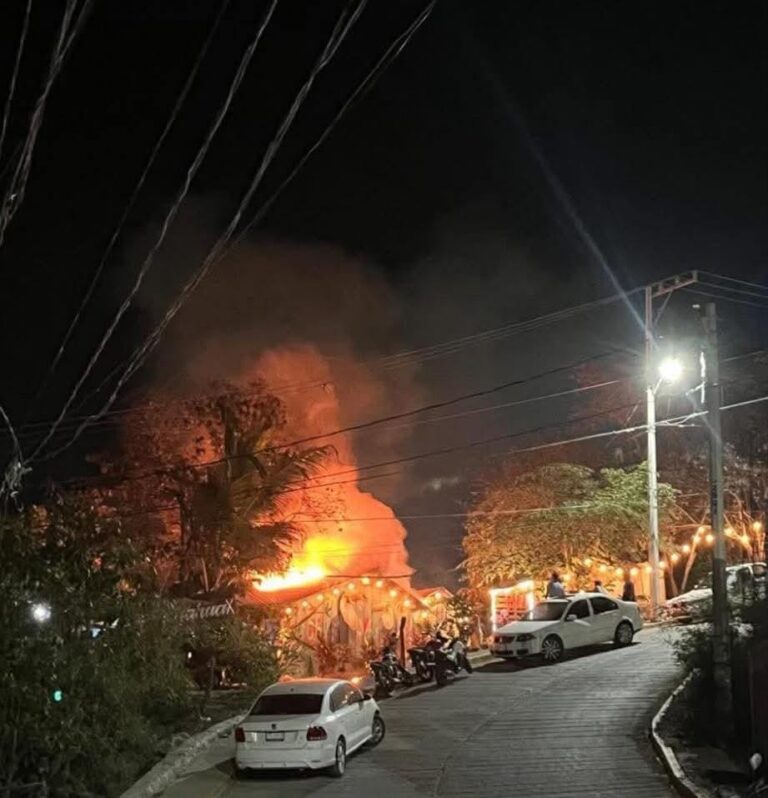 Arde en llamas conocido restaurante anoche en Zihuatanejo