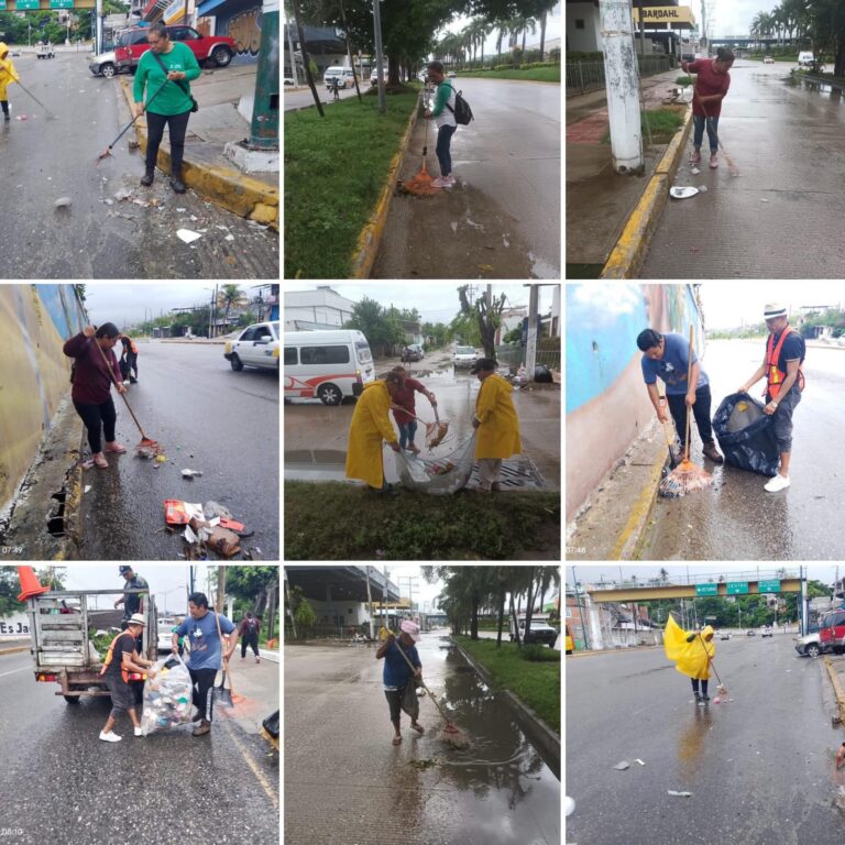 Servicios Públicos de Acapulco realizan limpieza preventiva en calles principales