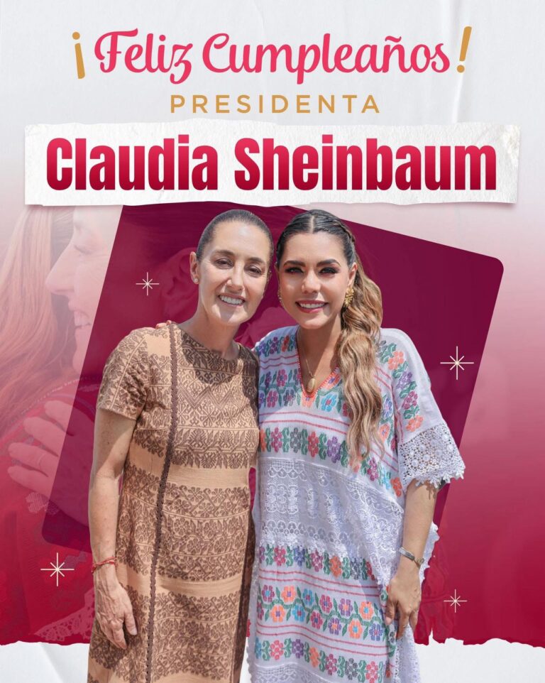 Evelyn Salgado felicita a Claudia Sheinbaum por su cumpleaños con emotivo mensaje