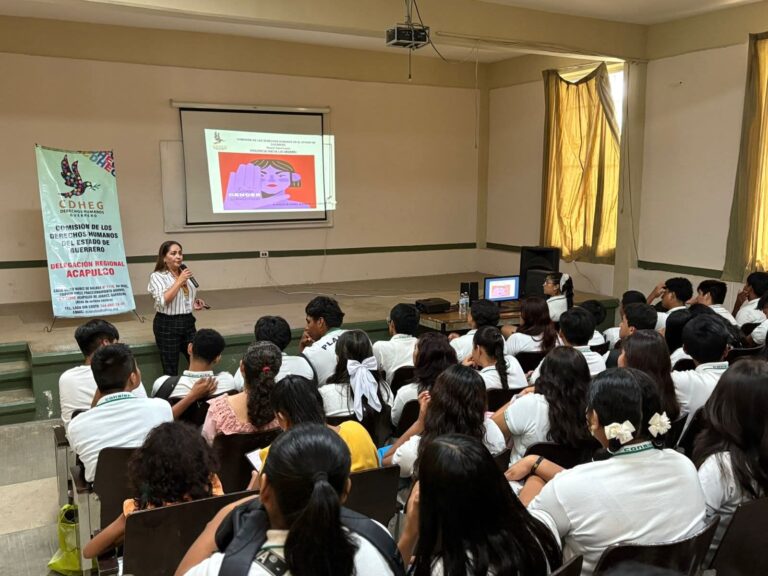 La CDHEG impartió la conferencia «Violencia hacia las Mujeres» al CONALEP plantel 1 Acapulco